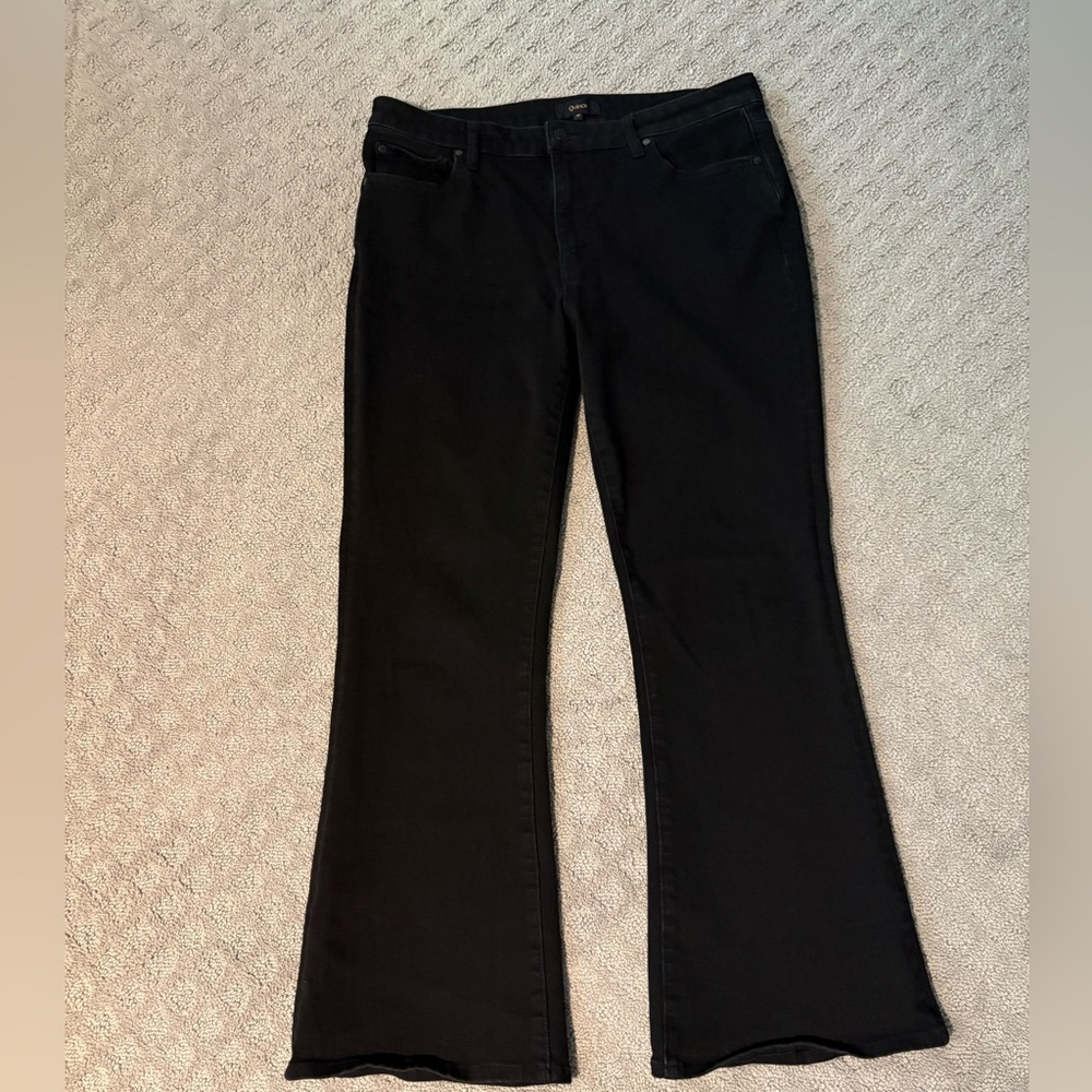 Quince Black Flared Mid Rise Jeans